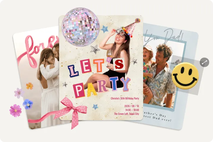 PicCollage templates, stickers, backgrounds, and fonts for holidays and everyday designs